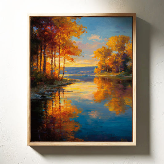 Golden Reflections on Calm Waters