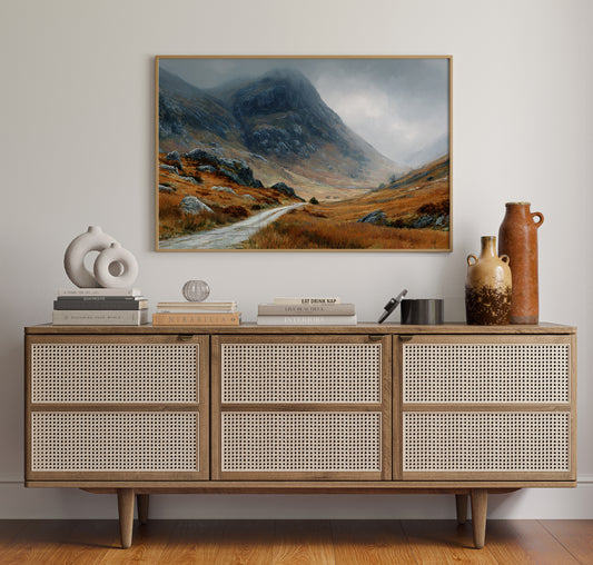 Autumn Path Through Highland Mists