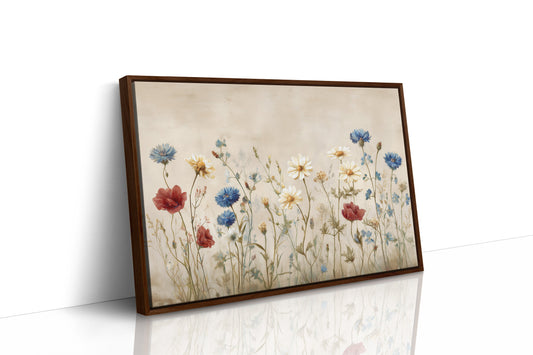 Field Blooms On Vintage Canvas