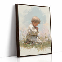 Innocent Prayer Among Wildflowers