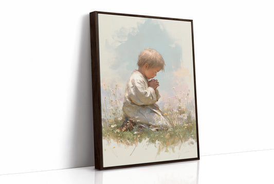 Innocent Prayer Among Wildflowers
