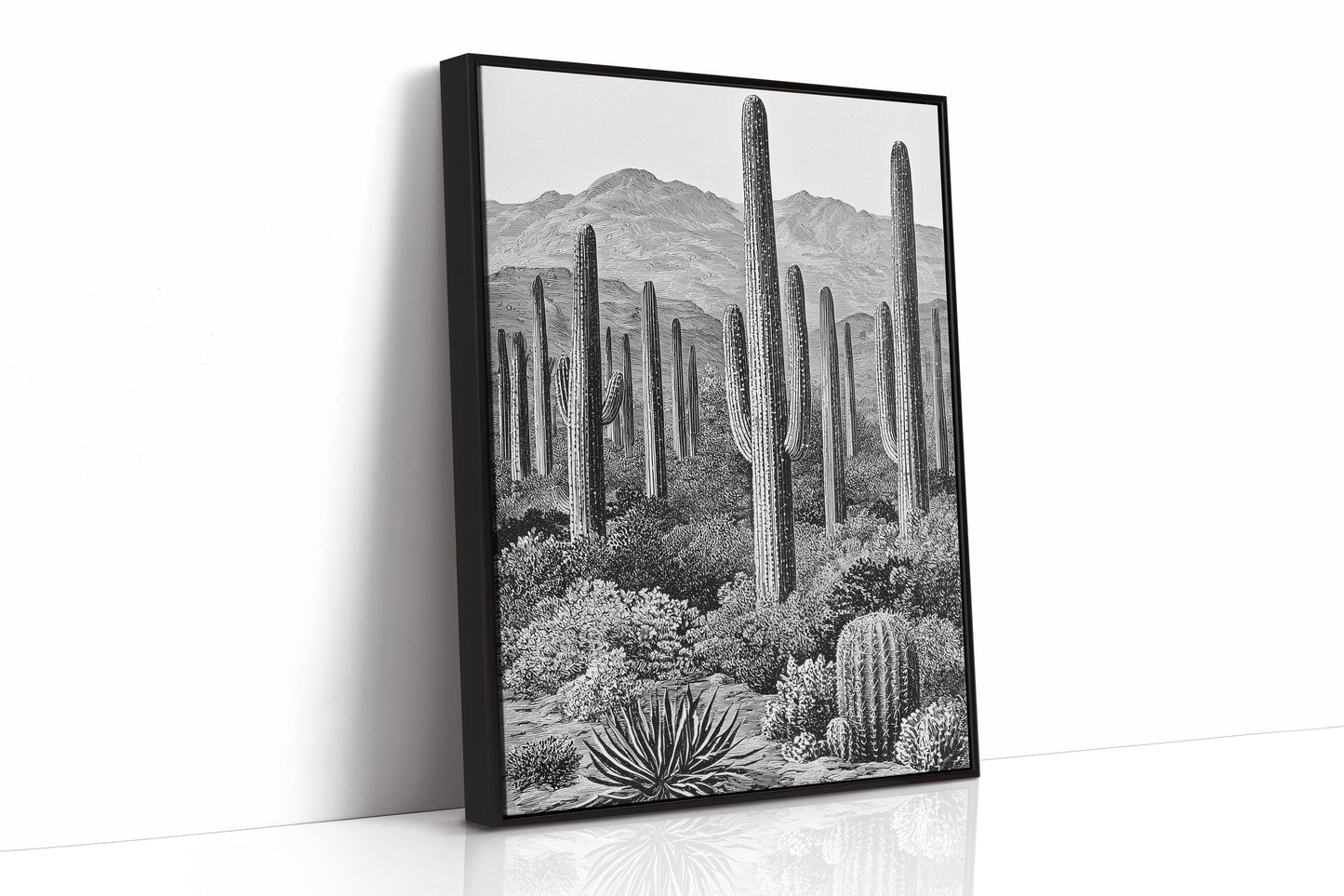Saguaro Forest In Fine Line