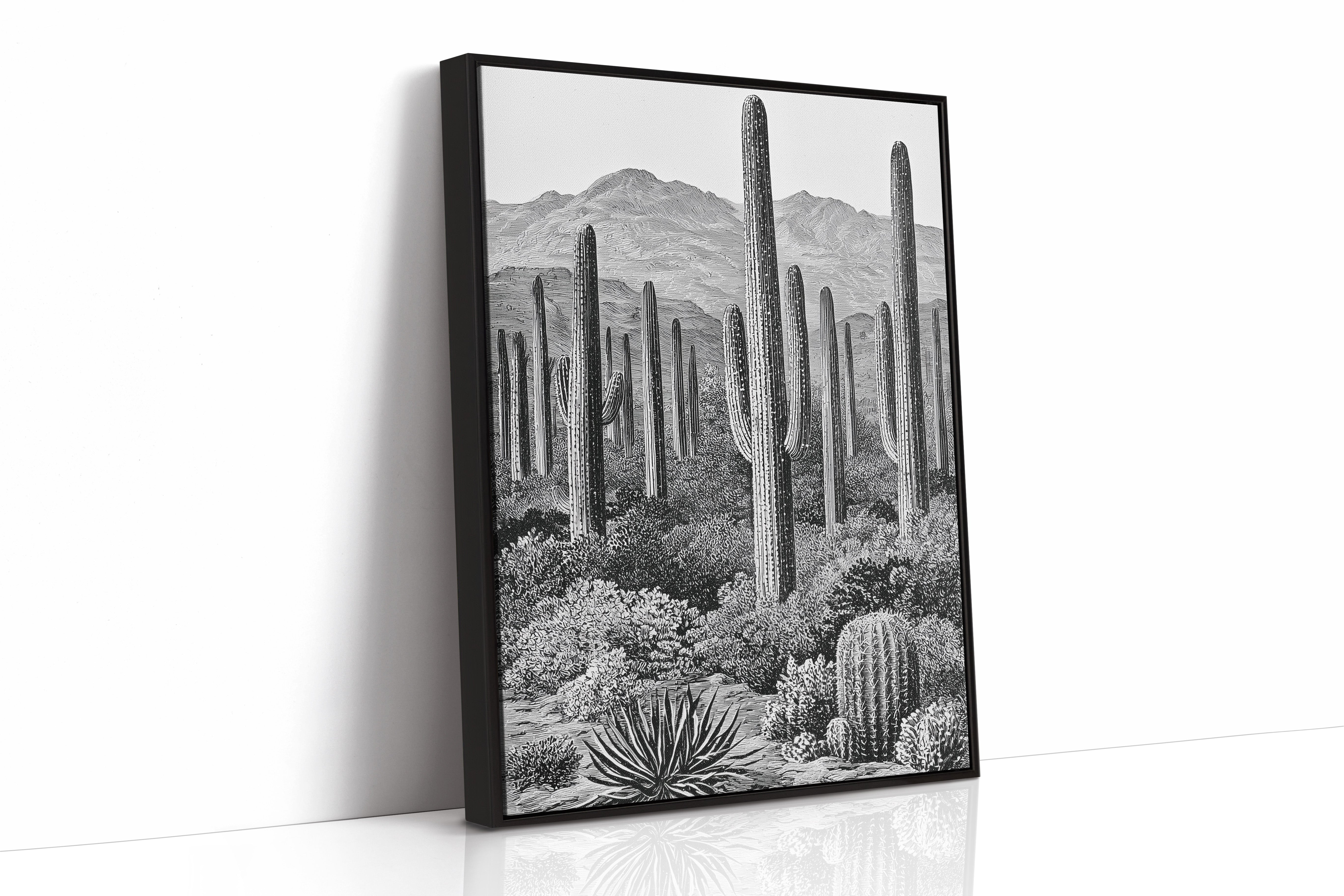 Saguaro Forest In Fine Line