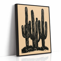 Saguaro Silhouettes At Dusk