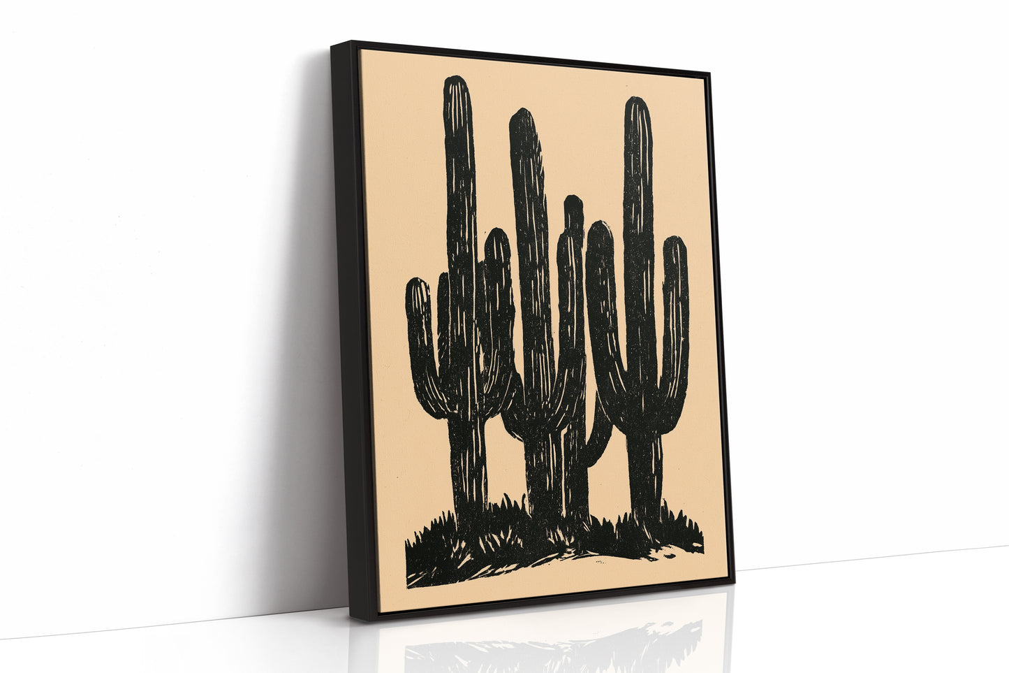 Saguaro Silhouettes At Dusk