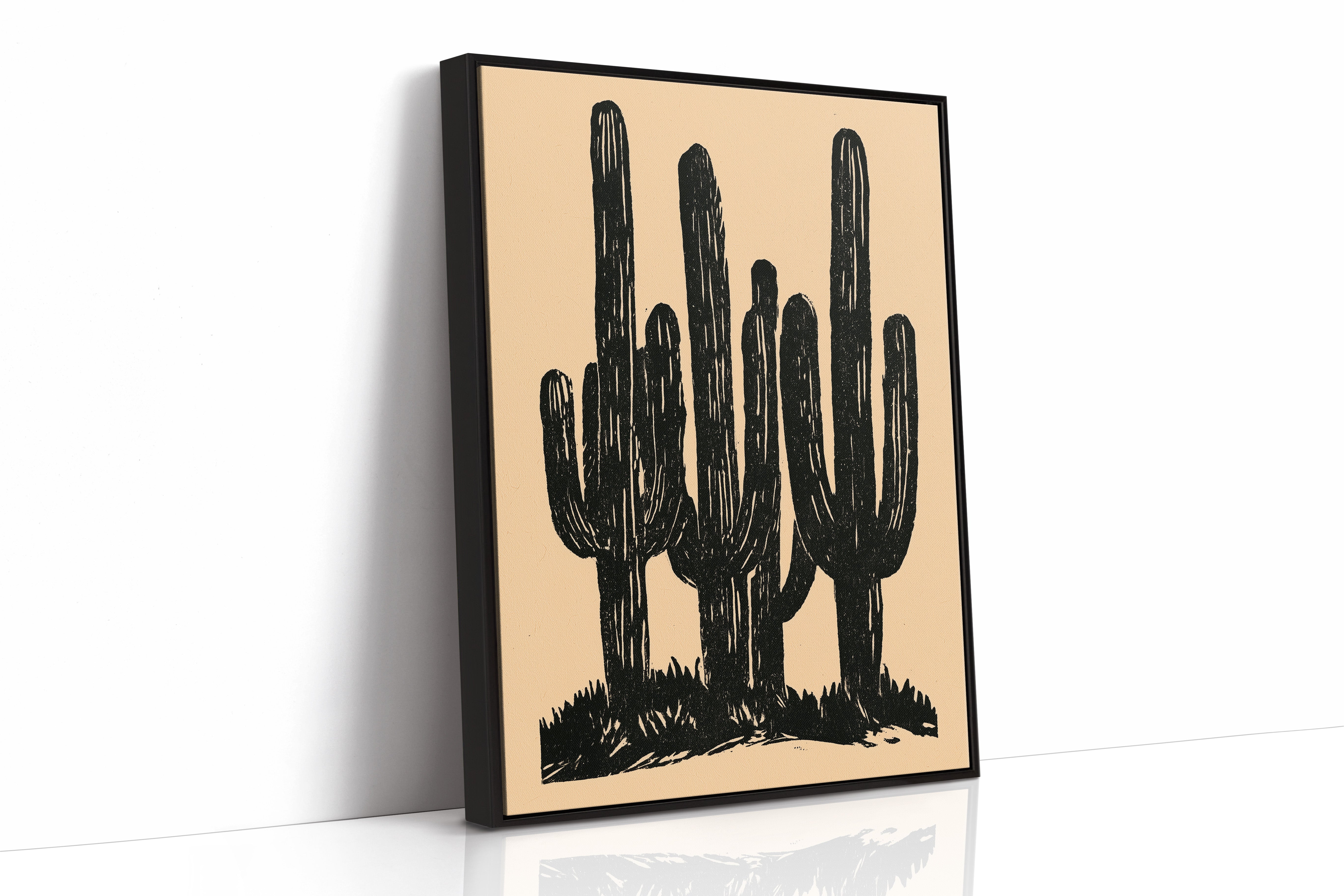 Saguaro Silhouettes At Dusk