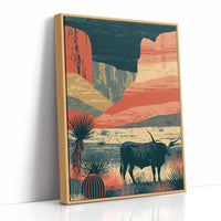Longhorn at Dusk, Layered Mesas