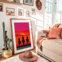 Sunset Calls Three Riders Home