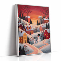 Winter Village Glows At Sunset
