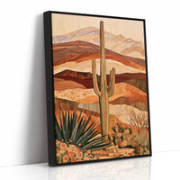 Saguaro In Wood Grain Layers