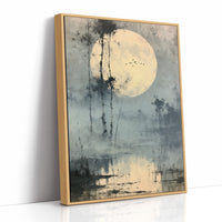 Low Moon Over Birch Marsh
