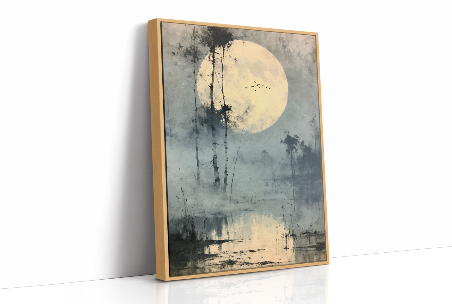 Low Moon Over Birch Marsh