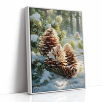 Snow Dusted Pinecones Tell December Tales