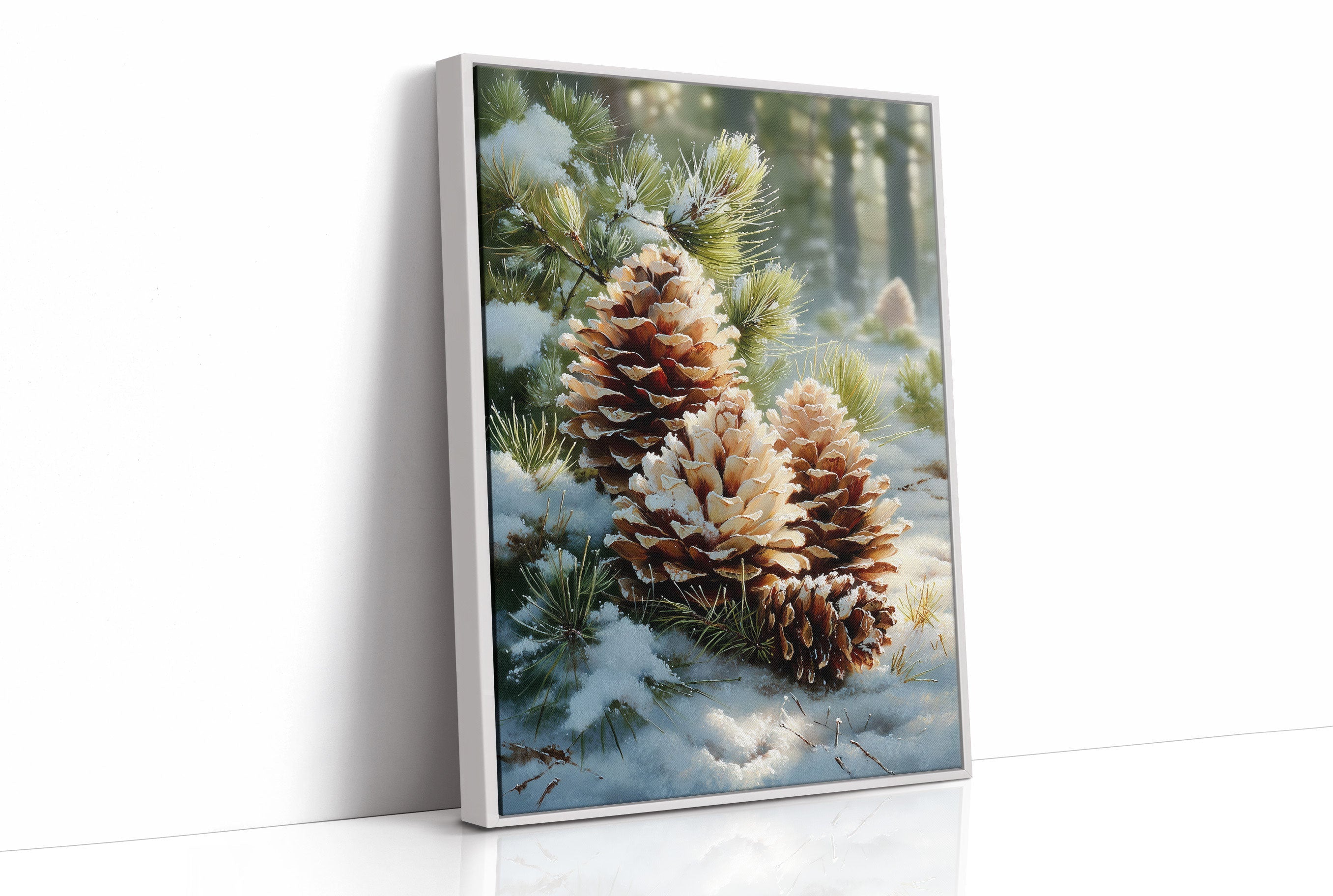 Snow Dusted Pinecones Tell December Tales