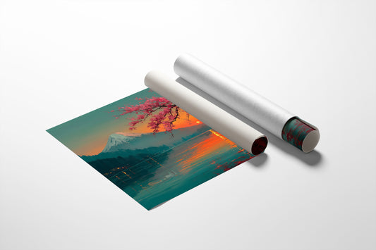 Cherry Blossoms Paint The Sunset Lake