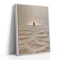 Robed Figure Facing Ocean Horizon