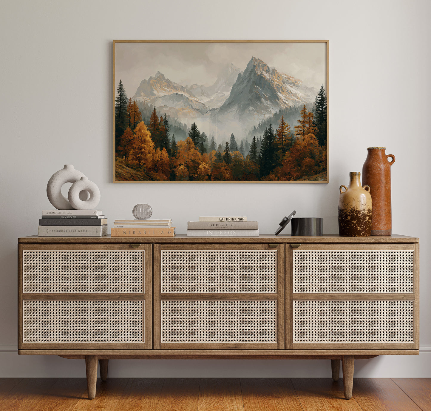 Autumn Gold Meets Mountain Snow