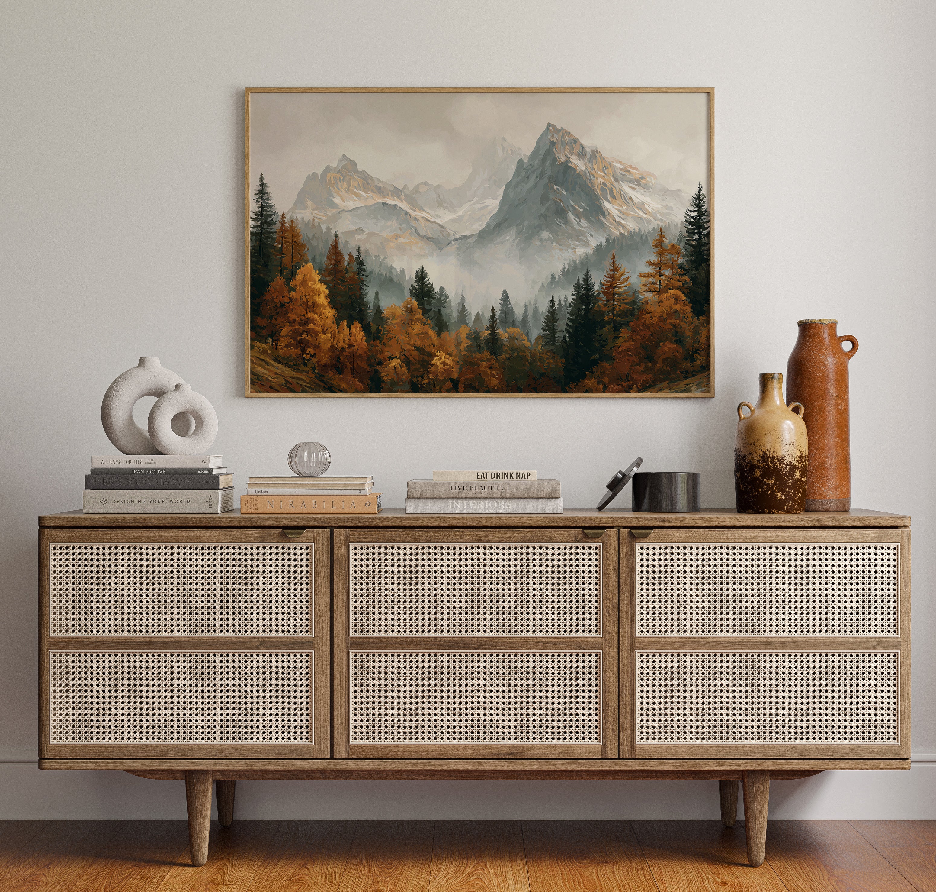 Autumn Gold Meets Mountain Snow