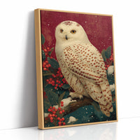 Snowy Owl in Winter Red