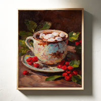 Sipping Warmth Among Winter Berries