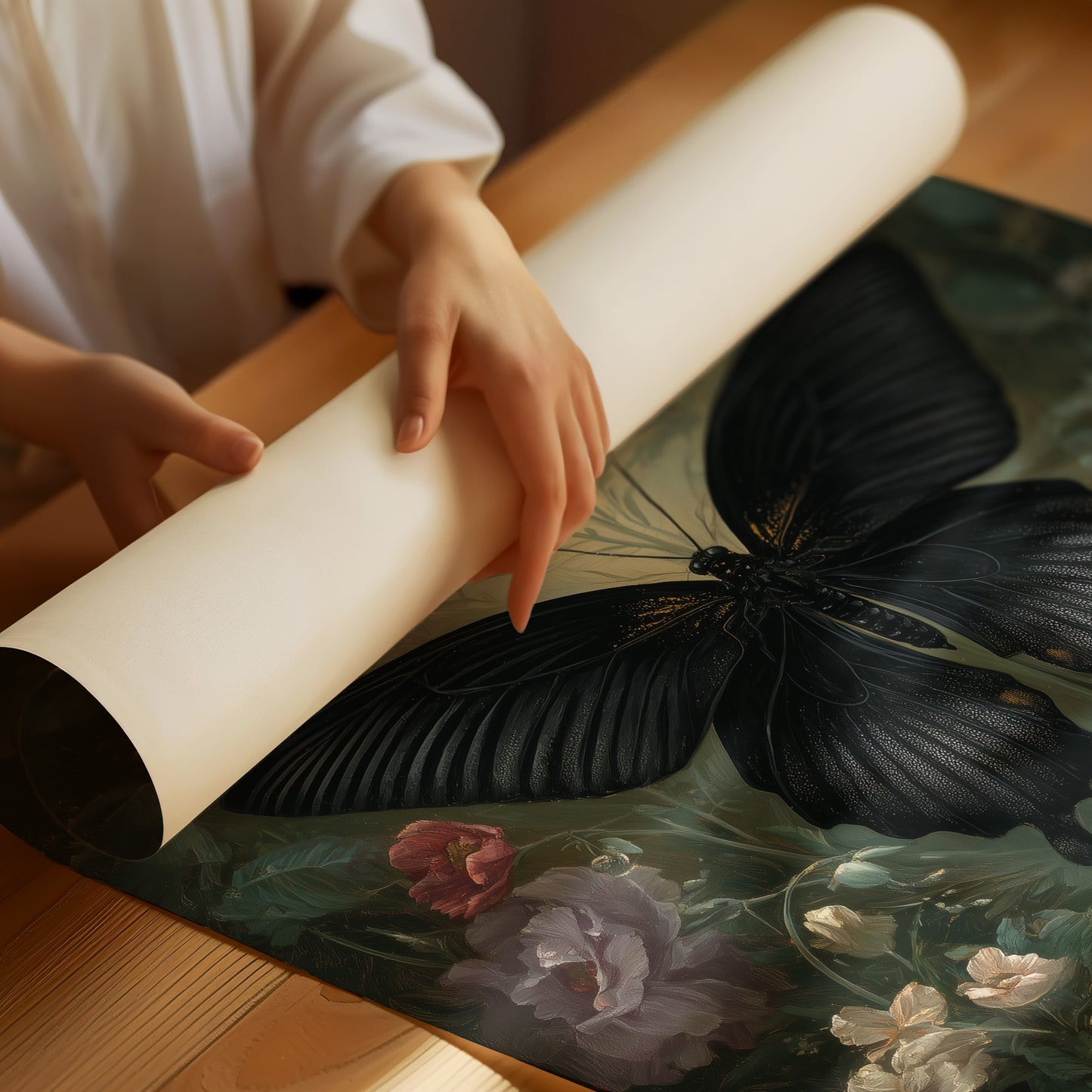 Midnight Blooms Against Dark Walls