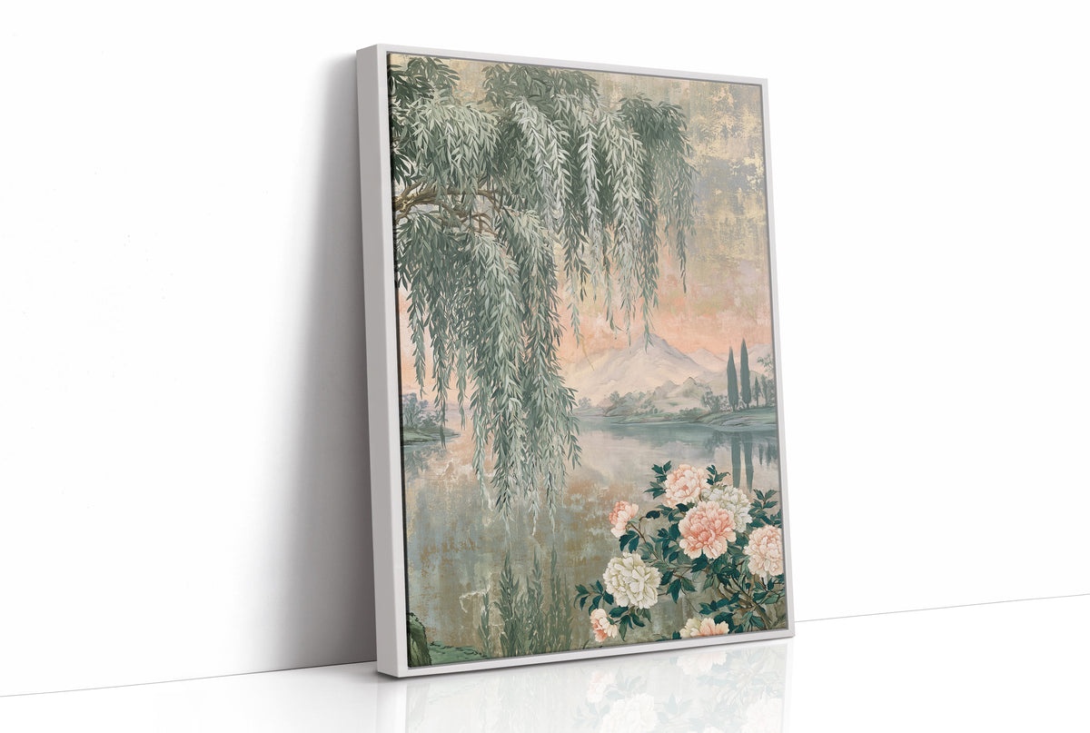Willow Peony Chinoiserie Landscape