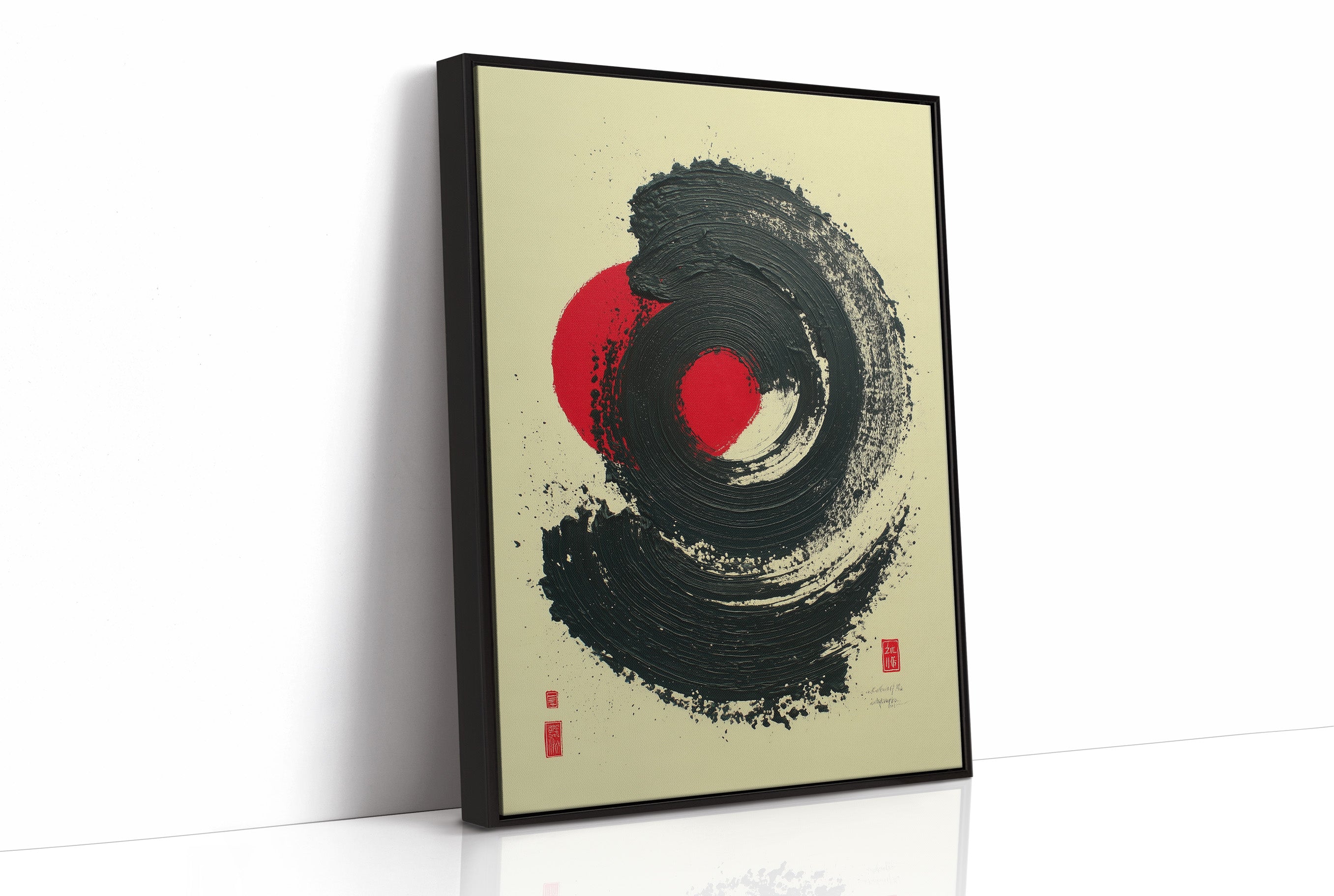 Red Sun Dances Through Ink