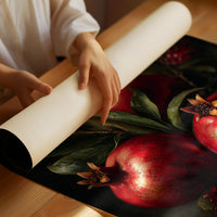 Crimson Jewels Against Midnight Canvas