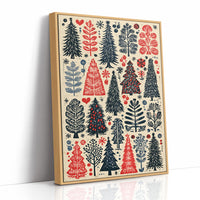 Scandinavian Winter: Linocut Forest