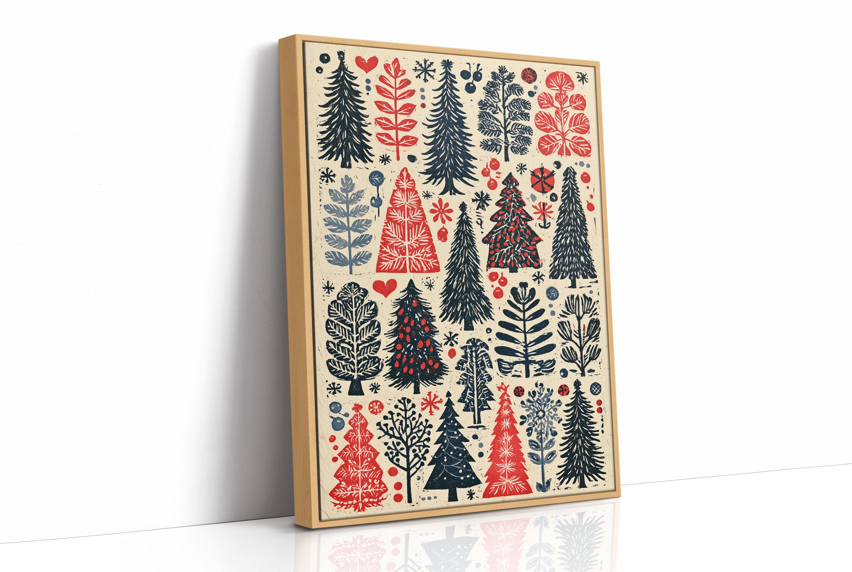 Scandinavian Winter: Linocut Forest