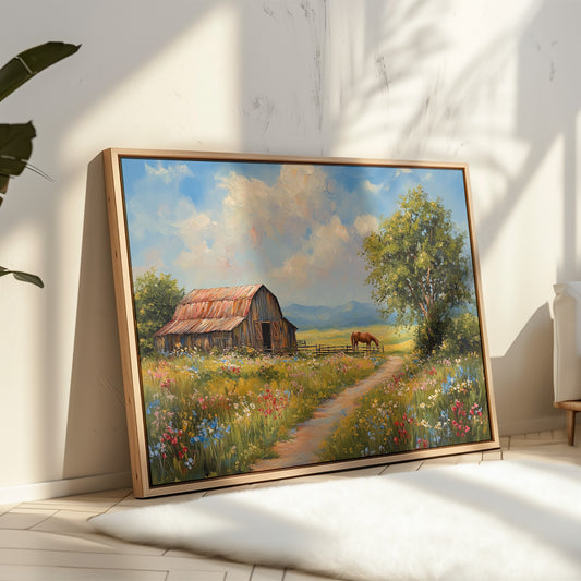 Summer Blooms Along Barn Path