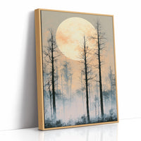 Peach Moon Over Bare Branches
