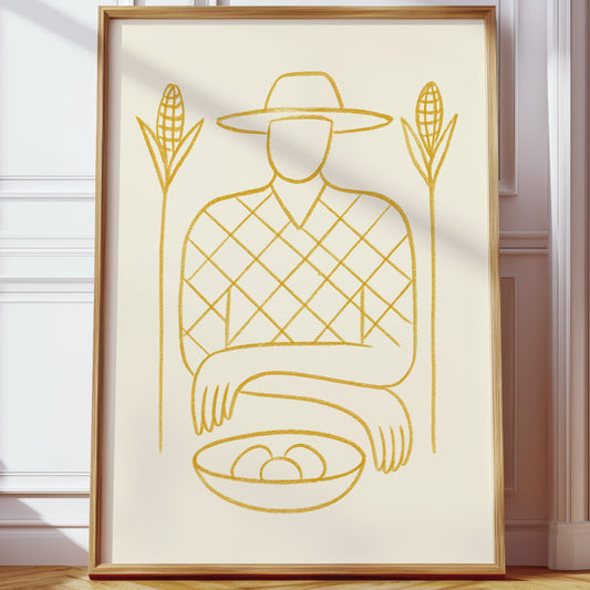 Golden Harvest In Simple Lines