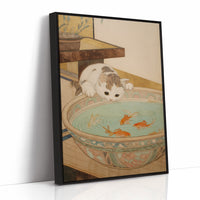 Curious Cat Meets Koi Below