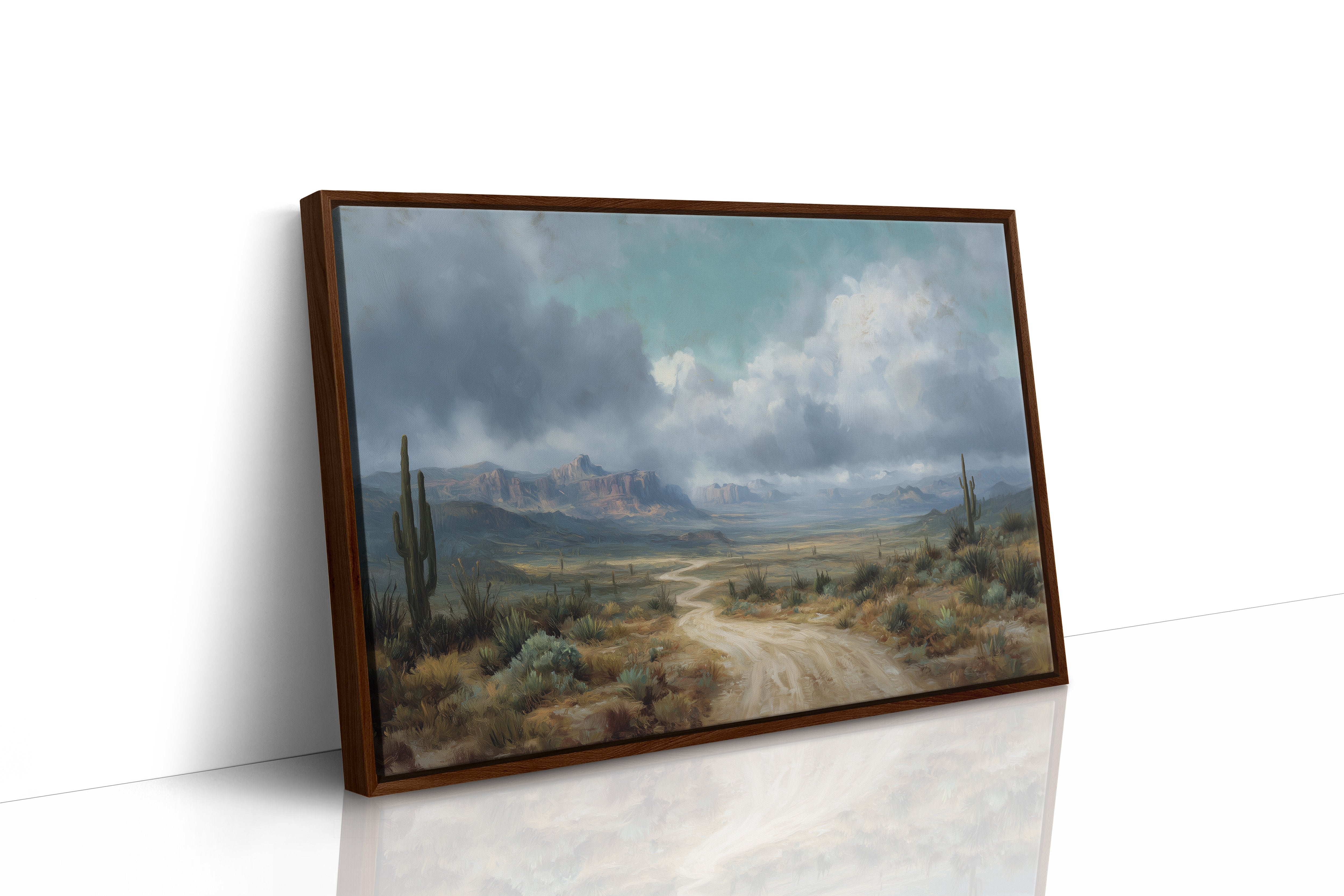Storm Gathers Over Desert Path
