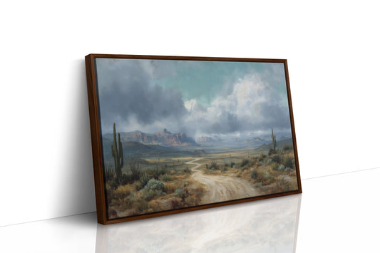 Storm Gathers Over Desert Path