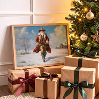Frontier Santa Rides Through Winter Snow