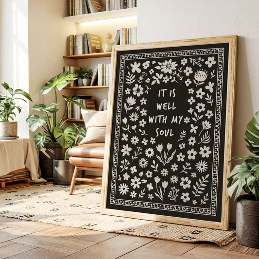 It Is Well With My Soul Floral Print