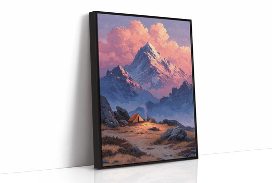 Lone Tent Under Crimson Peaks