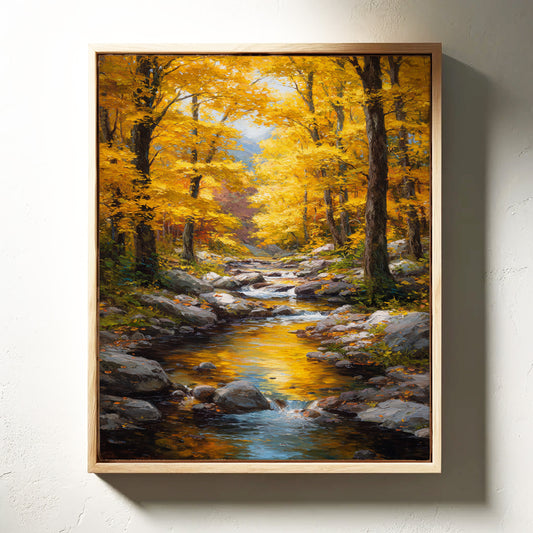 Maple Light Dances On Mountain Stream