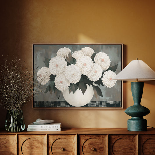 White Chrysanthemums Find Quiet Grace