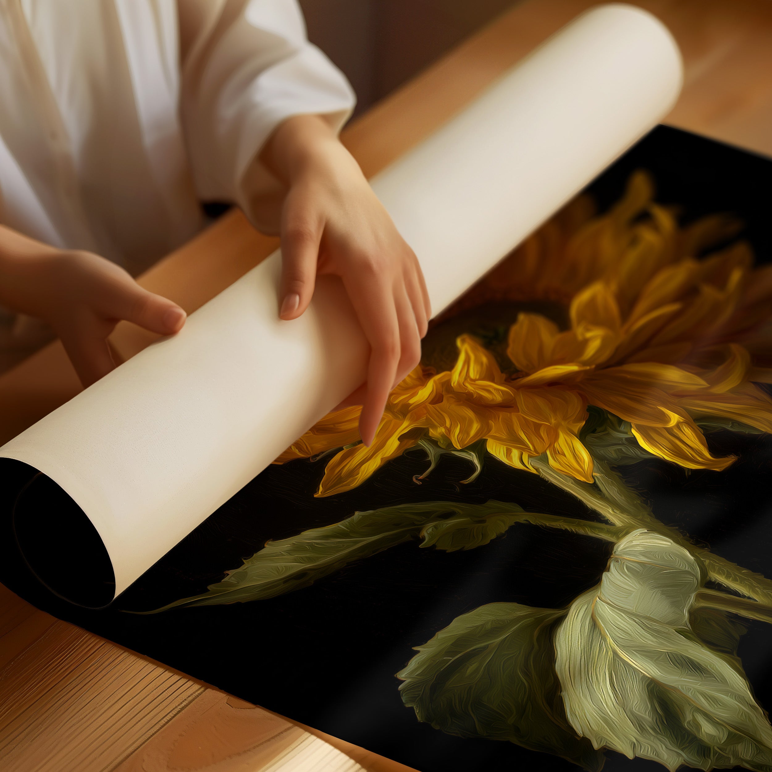 Golden Bloom Against Midnight Walls