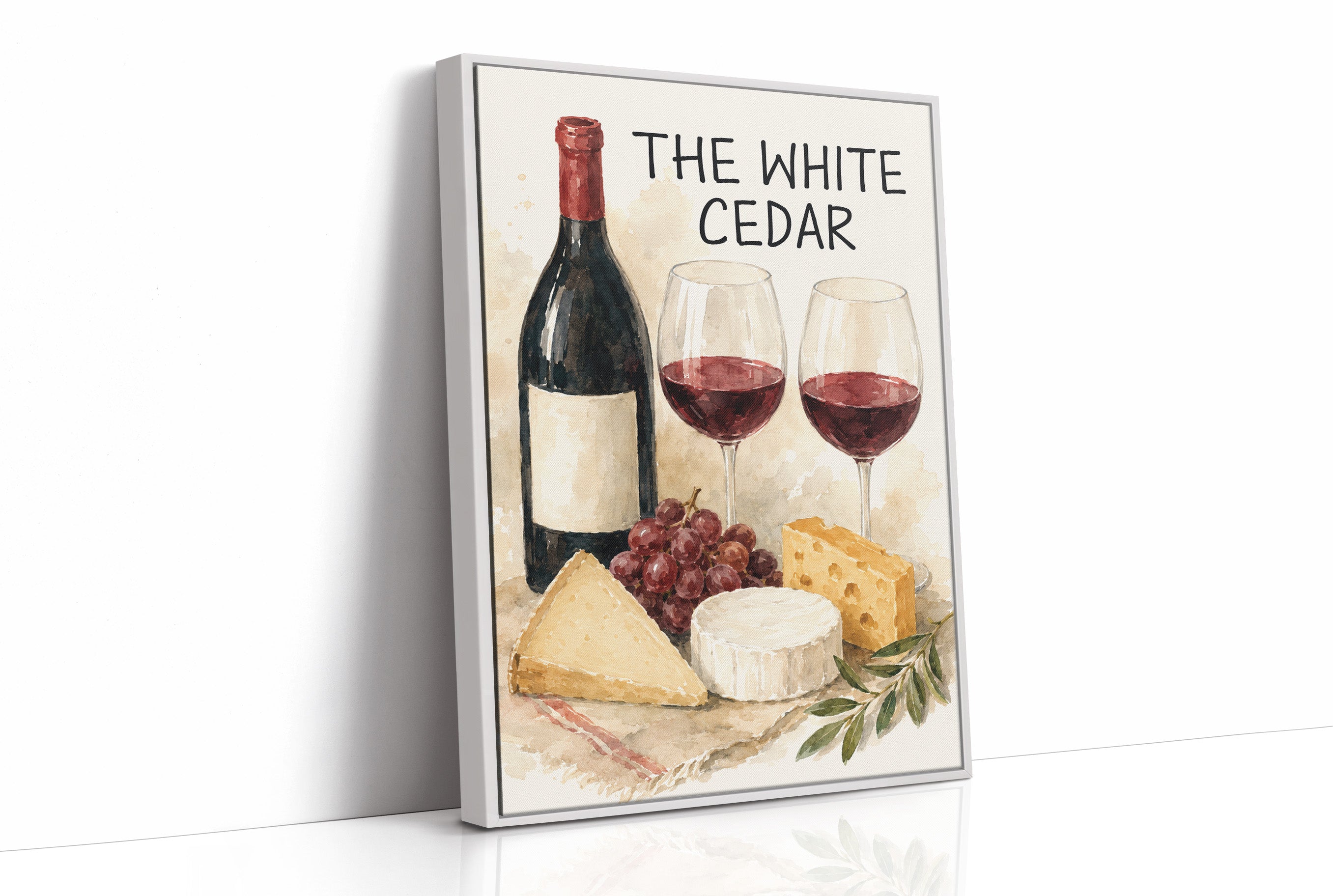 Wine & Cheese, Watercolor