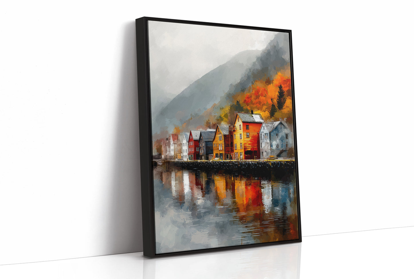 Autumn Reflections by the Fjord