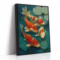 Koi Dance Among Jade Lilies