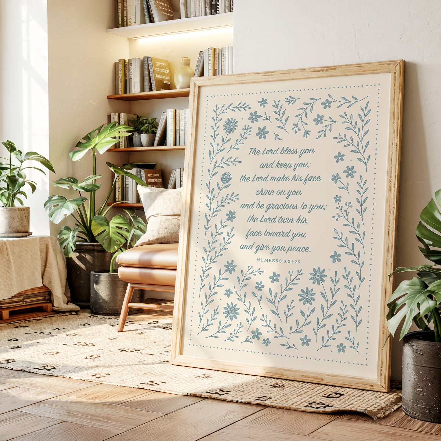 The Lord Bless You Floral Scripture Print