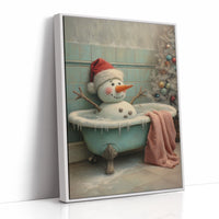 Snowman Takes A Warm Bath