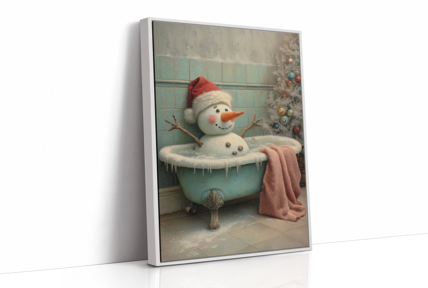 Snowman Takes A Warm Bath