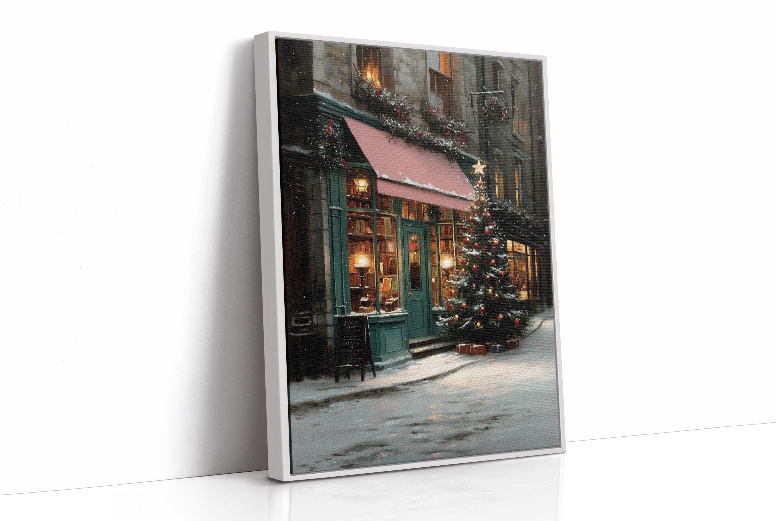 December Snow Lights The Bookshop