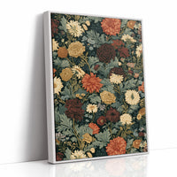 Midnight Chrysanthemum Floral Pattern
